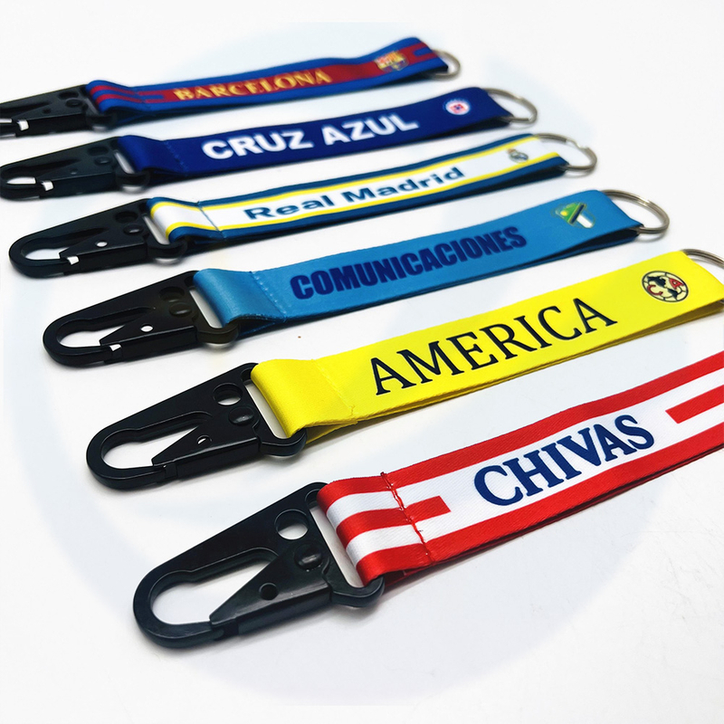 Wholesale Polyester Print Your Logo Sublimation Wrist Keychain Custom Lanyard