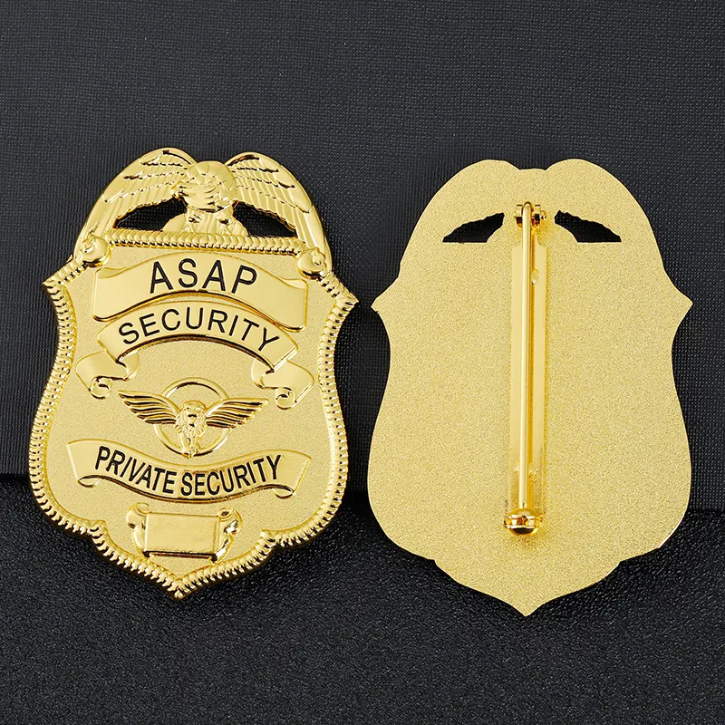 Customized custom police item factory security police officer badge Manufacturer Metal Crafts Made nypd Badge Full Gold Plating Soft Enamel Custom Lapel Pin