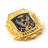 Custom Enamel Logo 3D Gold Metal Badge Curved Screw+ Nut Security Officer Police Badge