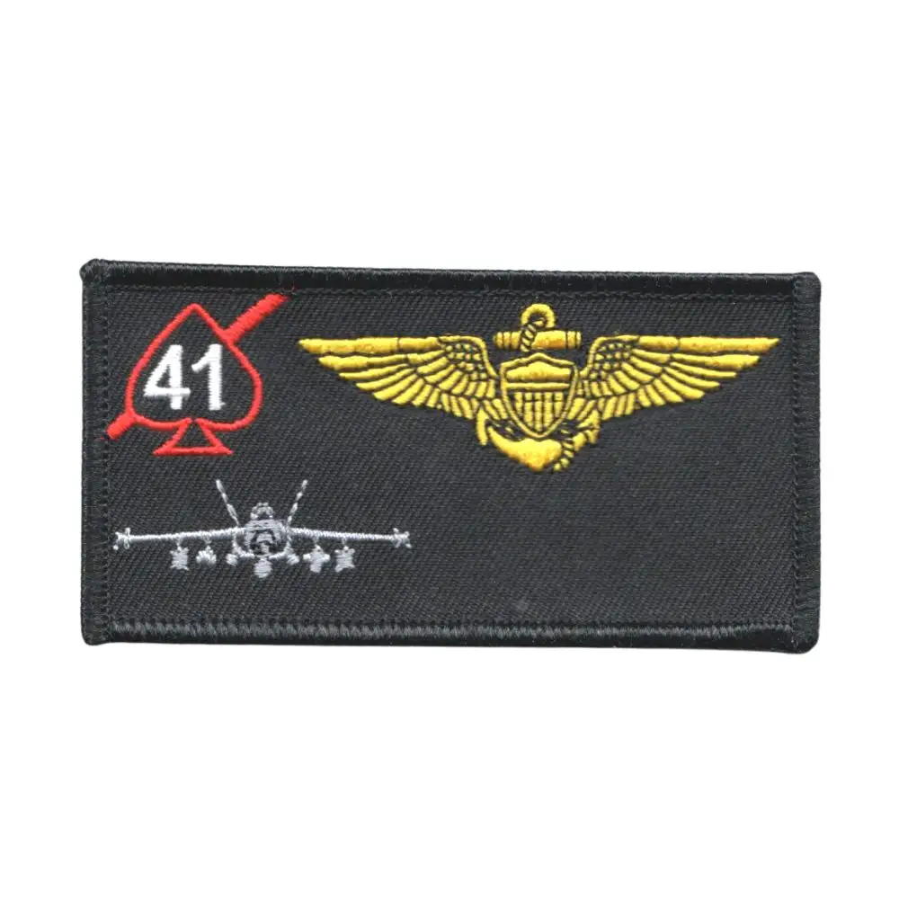 Custom Embroidered Name Patch Leather Flight Suit Name Tags