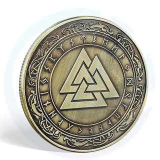 Viking Themed Challenge Coin Nordic Mythology Talisman Collectible Token Valknut