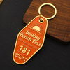 custom promotional hotel keychains metal retro vintage motel room soft enamel logo keychain