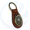 Custom High Quality Leather Key Chain And Ring Antique Gold Metal Keychains
