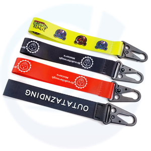 Custom logo printed hand wrist wristlet strap lanyard keychain key chain dog hook short strap lanyard keychain