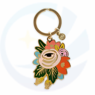 High quality wholesale custom your logo hard enamel metal keychain