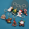 Custom Christmas Cartoon Keychain Cute Santa PVC Promotional Keychains Christmas Gift Pendant