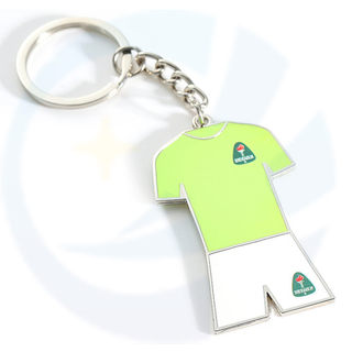 Customized Soccer T Shirt Metal Keychain for Gift