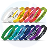 Customized Silicone Wrist Band Printed Rubber Bracelets 12mm Promotional Wristbands