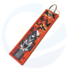 Custom Woven Logo Jet Tag Key Chain Sublimation Fabric Keychain Motorcycle Car Anime Key Tags