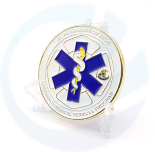 No minimum cheap custom metal soft enamel emergency medical service paramedic college souvenir challenge coin