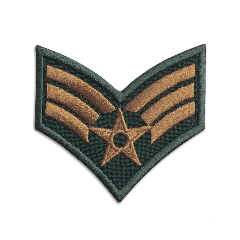 US Army Military Sergeant Corporal Insignia Rank Stripes Patches Iron or Sew On Embroidered for Jacket Hat Tactical Combat Gear US Flags