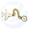 Custom aviation gift aircraft lapel pin badge design metal enamel airline airplane pin with chain