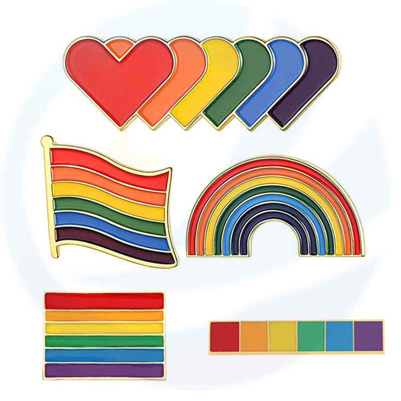 Pin Manufacturer Rainbow Enamel Pin Lapel Wholesale Lgbt Gay Pride Rainbow Lapel Pin