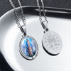 Custom Religious miraculous medal of St. Benedict Christopher Catholic Virgin Jesus Mary Souvenir Medallion Metal Epoxy Design Your Own Logo Saint Necklace