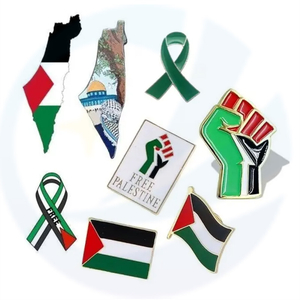 Free Gold Plating Brooch palestine Flag pin map Design Enamel palestine pin badge