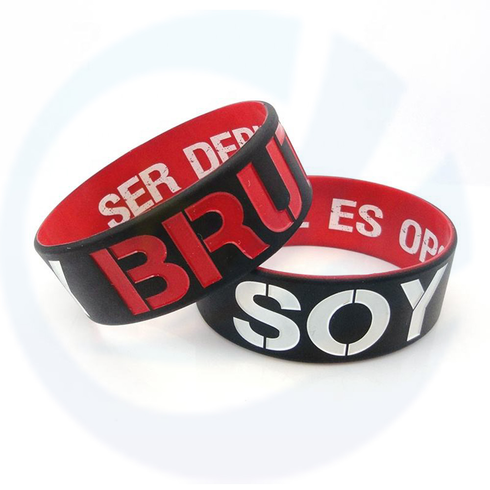 Most Popular Custom Engraved Text Logo Rubber Bracelet Glowing Silicone Wristbands Custom Party Running Rubber Wrist Band