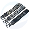 Wholesale Custom Keychains Carabiner Jacquard Logo Key Tag Keychain Woven Key Strap Hand Wrist Lanyard Key Chain with Carabiner