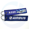 Custom Airbus Keyring A320 Embroidery Keychain Key Tag Polyester Embroidery Keychain