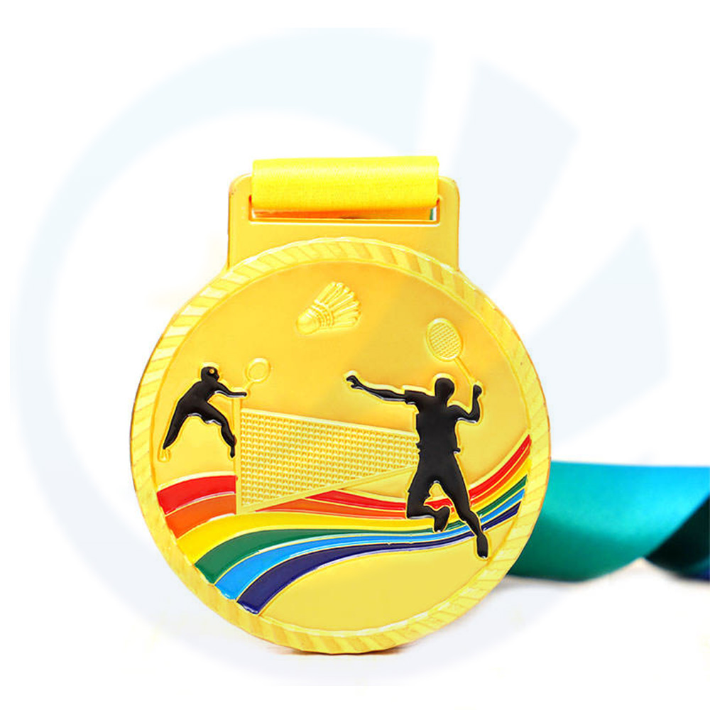 Customized Metal Table Tennis Badminton Tennis Squash Medallion Wholesale Gold Enamel Custom Sports Medal