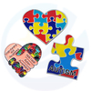 Custom Ribbon Heart Puzzle Piece Brooch Lapel Pin Badge Metal Enamel Autism Awareness Pin