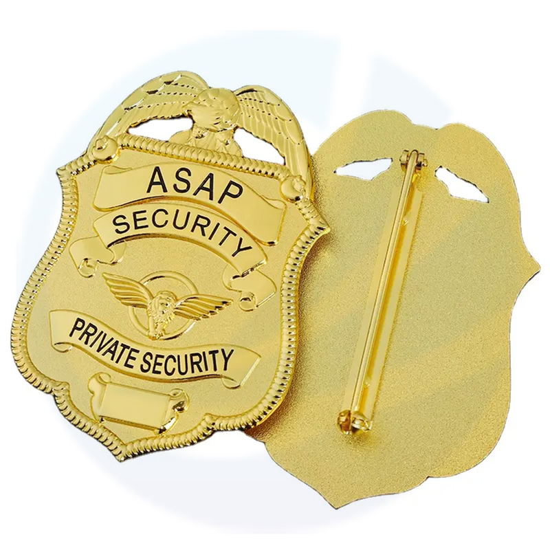 Customized custom police item factory security police officer badge Manufacturer Metal Crafts Made nypd Badge Full Gold Plating Soft Enamel Custom Lapel Pin