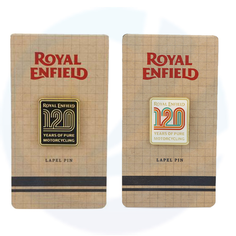 Custom ROYAL ENFIELD Motorcycle Biker 120 Year Lapel Pins Rolling Pin