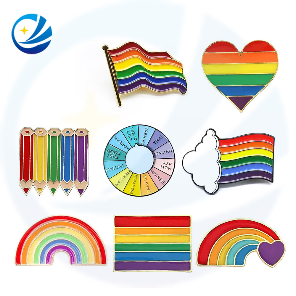 Pin Manufacturer Rainbow Enamel Pin Lapel Wholesale Lgbt Gay Pride Rainbow Lapel Pin