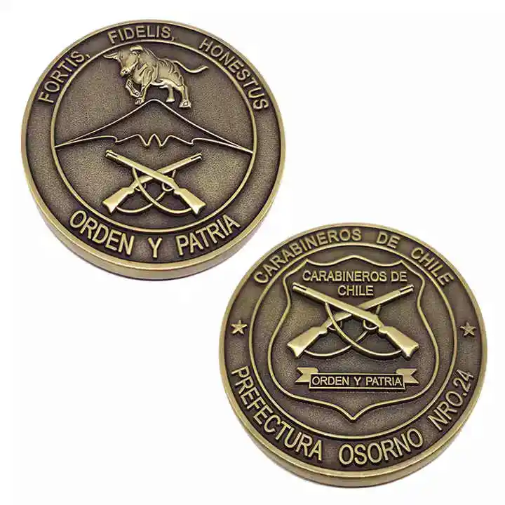 Antique Metal Buyers Custom Commemorative Collectible Challenge Silver Old Coin For Sale Challenge Coin Monedas Chile
