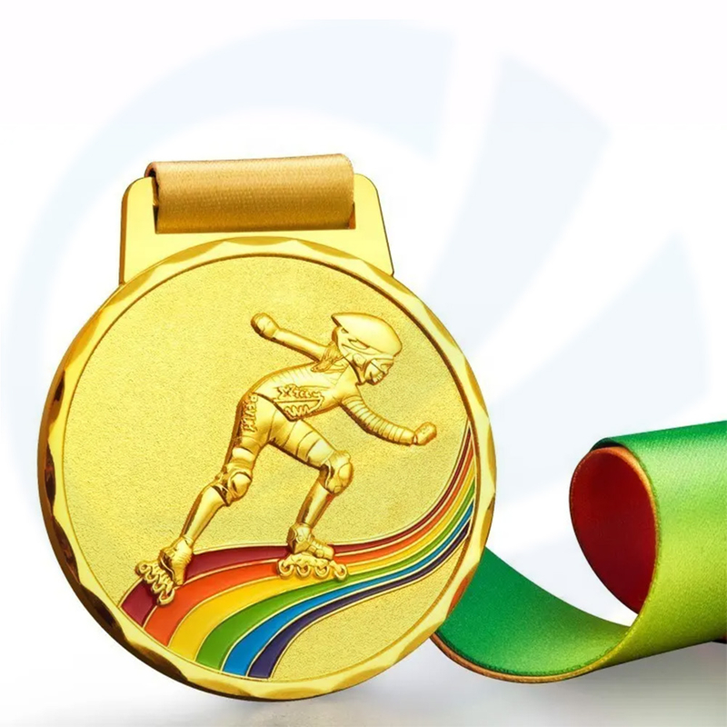 Medal Sports ice-skating Skating Cheap Professional Sport Custom Logo Ribbon Medallion