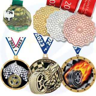 Manufacturer Free Design Custom 3d Enamel Metal Racing Cars Sports Award Medals Gold Car Medals