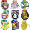 customized brushed silver metal 5K logo shaped enamel run medal color