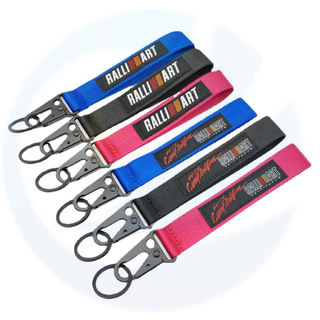 Wholesale Custom Logo Promotional Keychains Carabiners Polyester Key Chains Personalized Keychain Wrist Lanyard Keychain