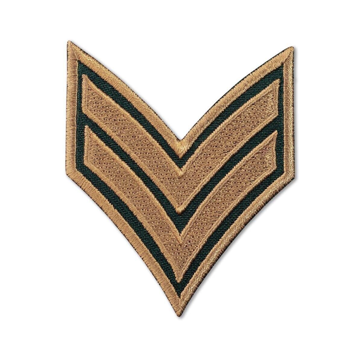 Embroidered Us Army Rank Sew on Patches, Green Fabric Us Military style Rank Patches, Single Private, Corporal, Sergeant Rank Patches for Jackets