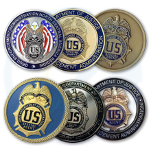 Custom Coin Makers Funny Awesome Unique Personalized Police U. S. Drug Enforcement Administration (DEA) Correctional Officer Challenge Coin