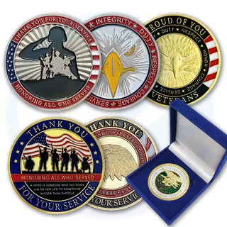 New Arrive Custom Souvenir Coin Thank You for Your Service Veterans Creed Thank You for Your Service Challenge Coin