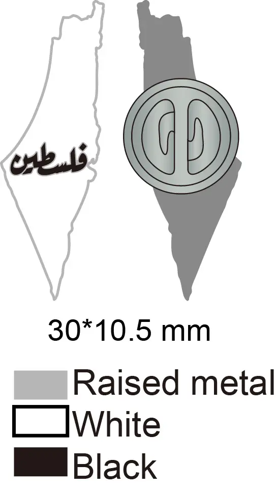 Free Gold Plating Brooch palestine Flag pin map Design Enamel palestine pin badge