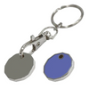 Personalised custom logo metal nickel 38mm uk sublimation shopping cart chip insert coin holder trolley coin keyring keychain