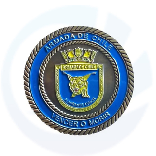 Coin Badge Medal Custom Chile Souvenir Token Sports Challenge Coins Customized Masonic Coin Antique Silver China Die Stamping 3D