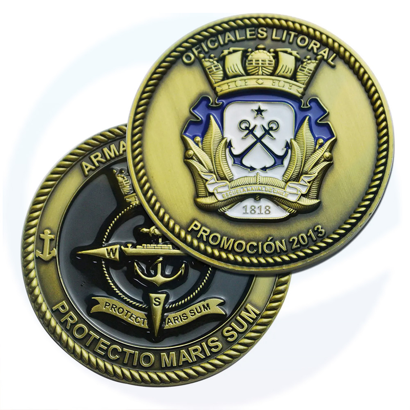 Manufactory Customized Brass Metal Souvenir Chile Enamel collectable commemorative Challenge Coin