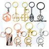 High Quality Gold Silver Rose Gold Key Chain Custom Logo Letter Stainless Steel Metal Keychain Cut out Key Chain Accessories