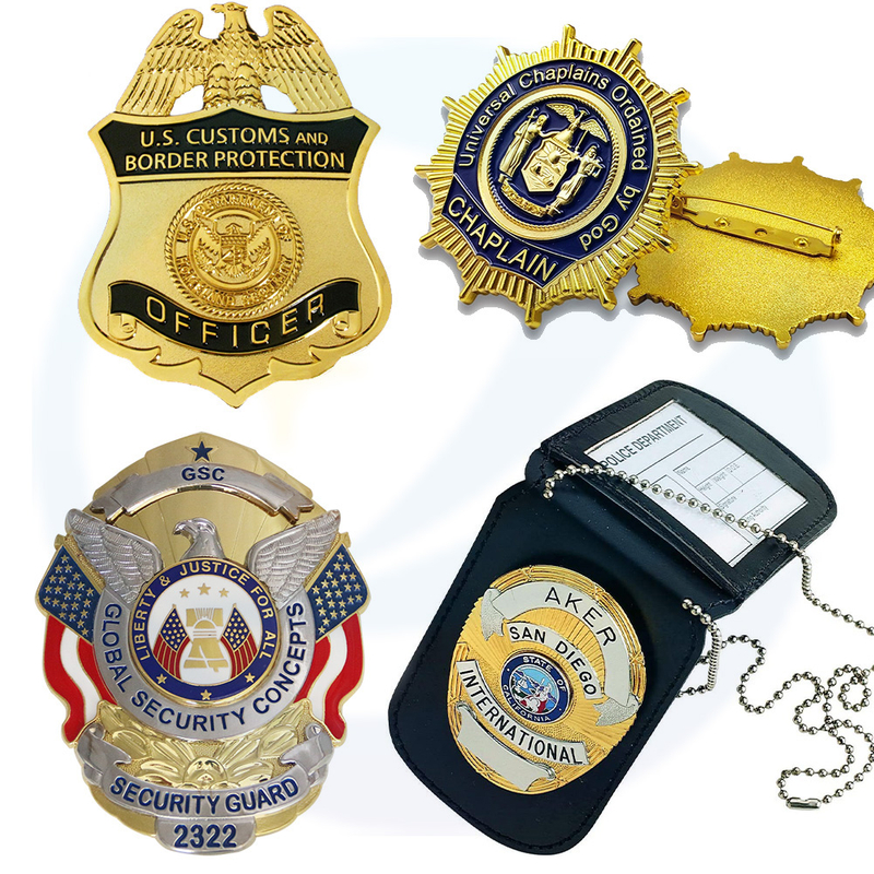 China Factory Custom Craft Personalized Sublimation Gift Logo Military Car Security Officer Enamel Lapel Pin Name Football Magnetic Metal Police Badges W Wallet