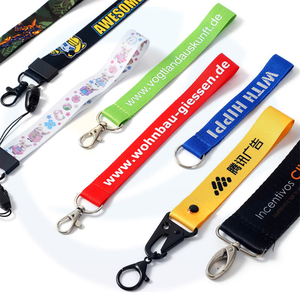 High Quality Customized printed short strap Key chain Lanyard Mobile Phone Holder Wrist Lanyard For Advertising