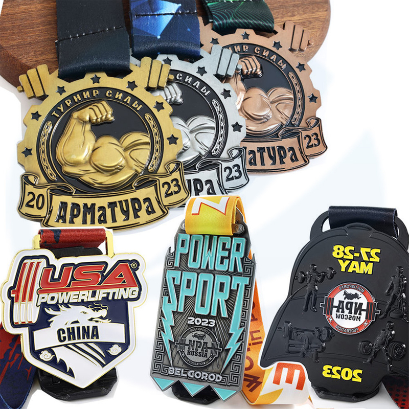 Manufacturer Custom Metal 3D Zinc Alloy Medals Award Powerlifting Bodybuilding Fitness weightlifting Sports Medals