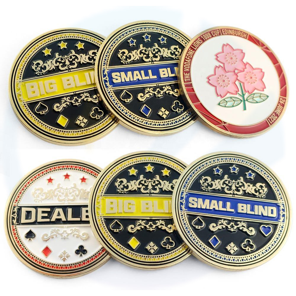 custom 3D logo with double plate brass challenge coin