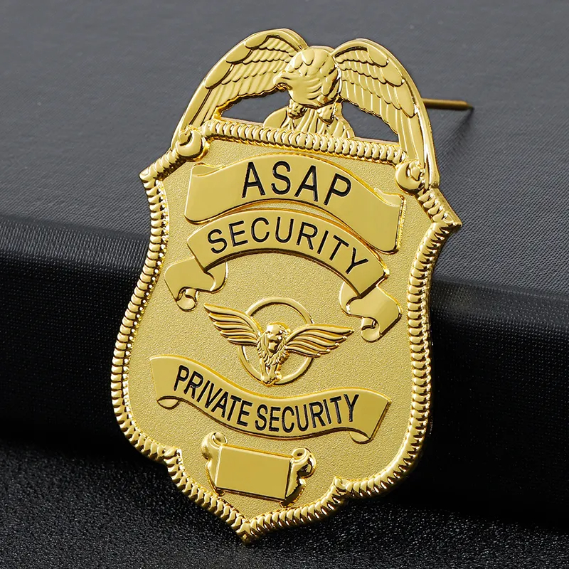 Customized custom police item factory security police officer badge Manufacturer Metal Crafts Made nypd Badge Full Gold Plating Soft Enamel Custom Lapel Pin