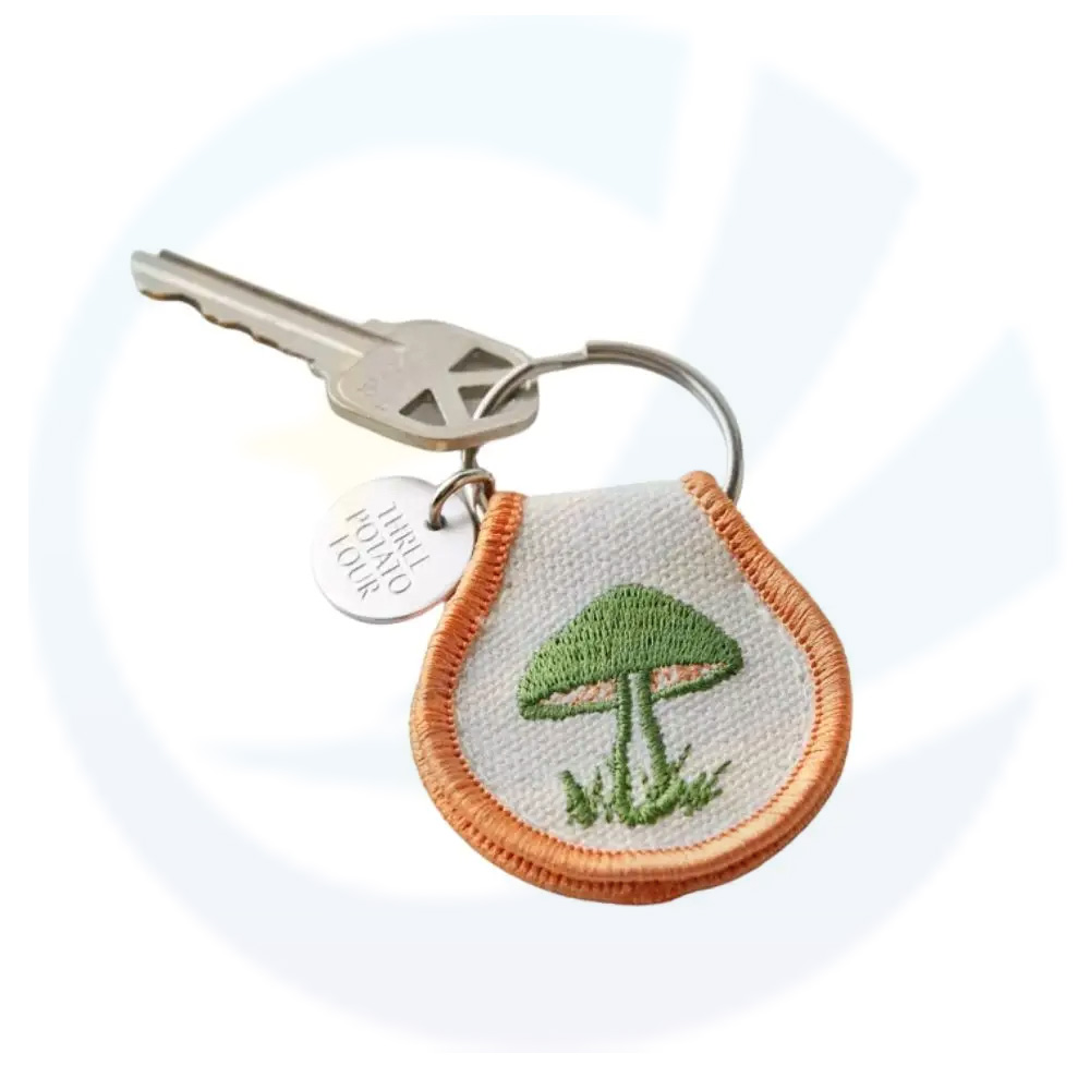 Bespoke Custom Shape And Size Promotional Embroidery Keychain Patch