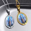 Custom Religious miraculous medal of St. Benedict Christopher Catholic Virgin Jesus Mary Souvenir Medallion Metal Epoxy Design Your Own Logo Saint Necklace