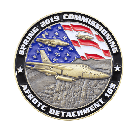 Afrotc Detachment 105 Airforce Coin - 3D front
