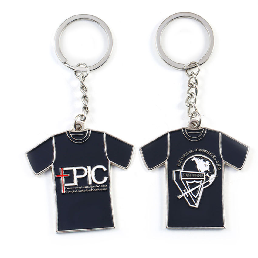 Customized Soccer T Shirt Metal Keychain for Gift