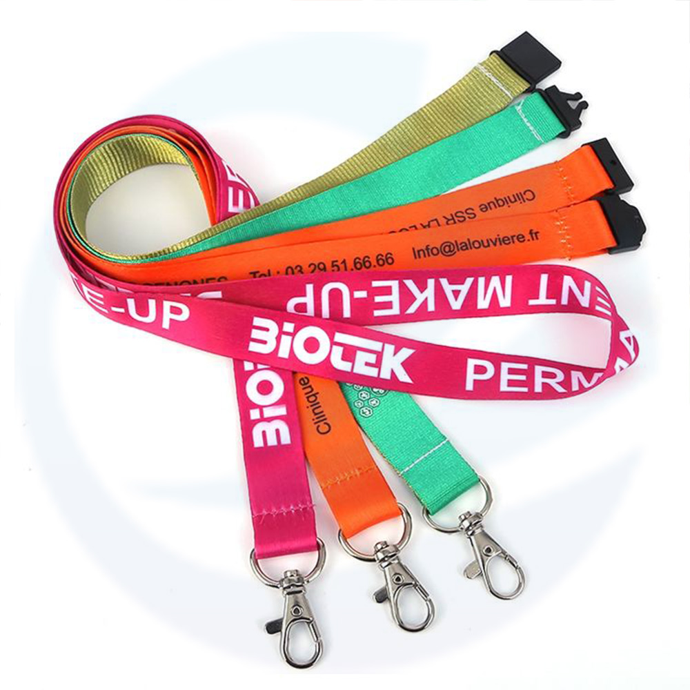 Low Moq Custom Printed Blank Sublimation Neck Strap Id Badge Card Holder Lanyards With Logo Custom Polyester Lanyard